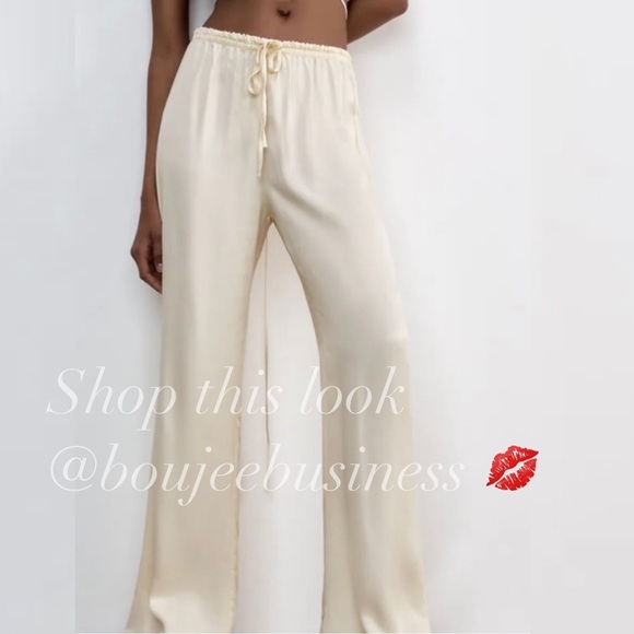 Zara Pants - ZARA Satin Effect Drawstring Pants